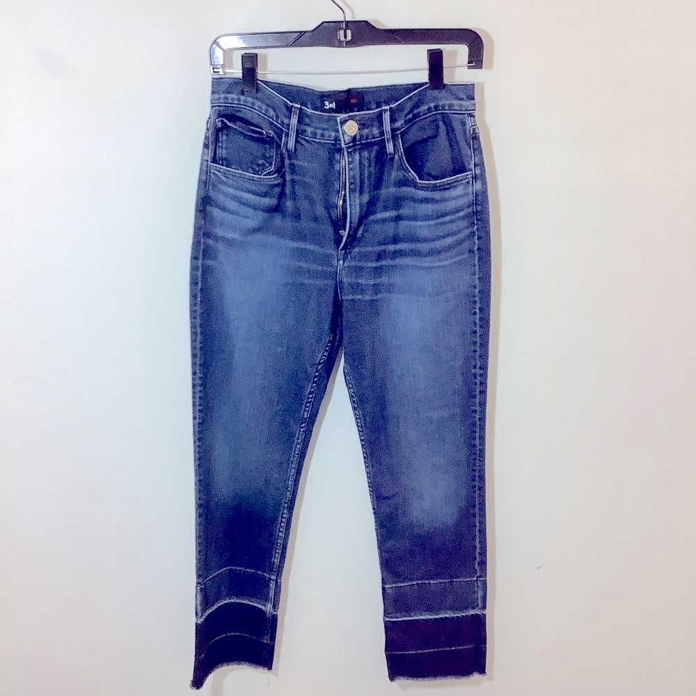3x1 blue denim jeans dyed ombré bottoms size 28